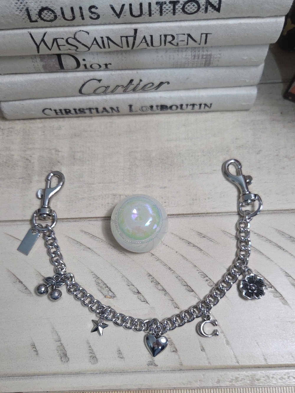 Silver Tone Swagger Charm Chain Bag Strap Extender Coquette Style, NEW